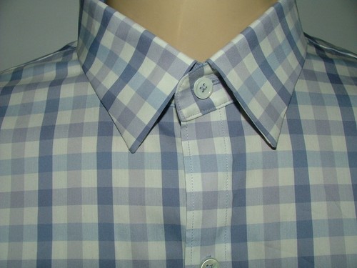 NEW WT ZACHARY PRELL CASUAL SHIRT SIZE XL 100% COTTON BLUE WHITE PLAIDS #120 - Picture 2 of 3