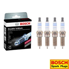 New Set of 4 Genuine Bosch Double Iridium Spark Plugs 96321 for Hyundai Kia