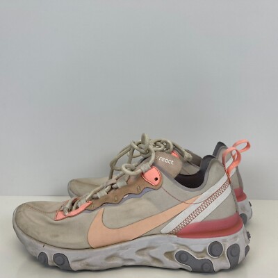 Nike React Element 55 Running Shoes Pale Pink Womens Size 7 
