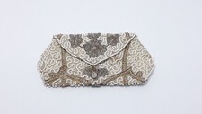 Vintage Beautiful Antique Art Nouveau Floral Glass Beaded Evening Bag Rarity Old