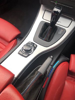 The Tuning-Shop Ltd Automatic Shift Ebrake Boot Compatible with BMW Series 3 E90 E91 E92 E93 Suede M//////Stitching