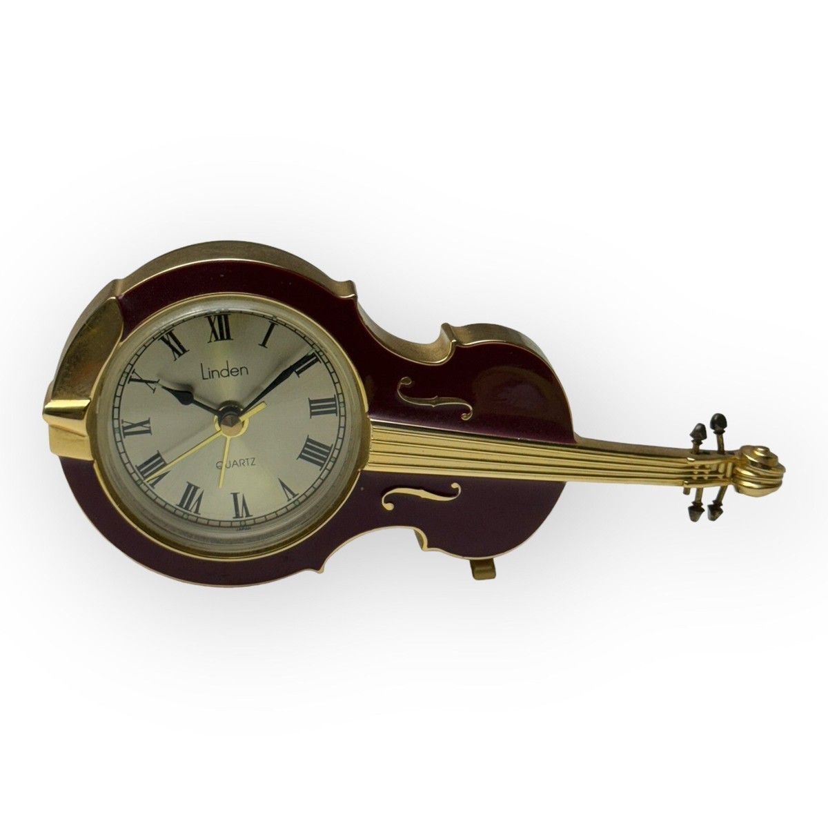 LINDEN CLOCK QUARTZ Rare Miniature Cello Violin Japan 5