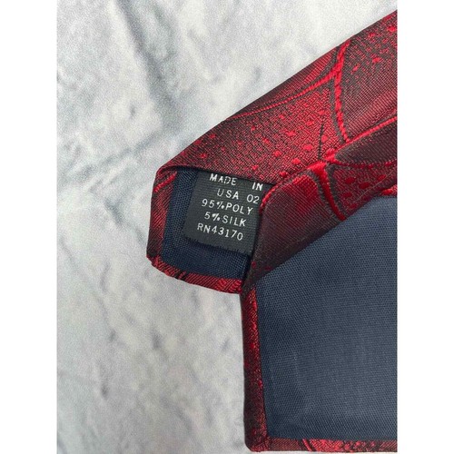 Corbata Beau Brummell Adulto Roja Abstracta Poliéster Seda Cuello De Colección Para Hombre - Imagen 3 de 5