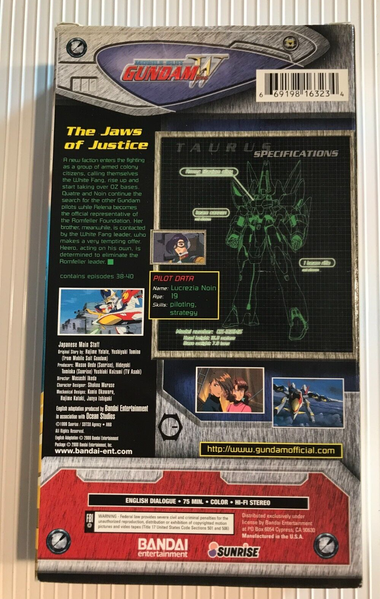 Gundam Wing Vol. 13: The White Fang ~ VHS, 2001 ~ Dubbed Unedited