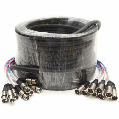 Seismic Audio 8 CHANNEL XLR SNAKE CABLE - 100 Feet Pro Extension Stage/Recording