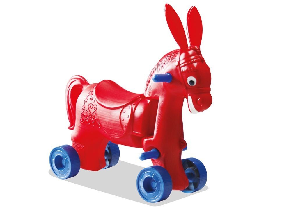 Asinello Asino Cavalcabile Rosso Giocattolo Gioco Bambini sar