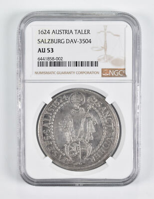 AU53 1624 Austria 1 Thaler Salzburg Dav-3504 NGC *1663 | eBay
