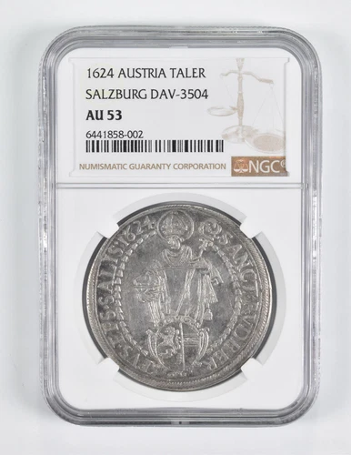 AU53 1624 Austria 1 Thaler Salzburg Dav-3504 NGC *1663