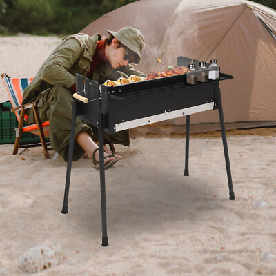 Barbecue Charcoal Grill Stainless Steel Folding BBQ Outdoor Camping Barbecue