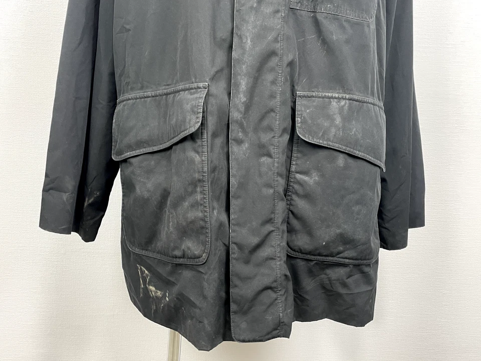 Armani Jeans Men's Full Zip Big Pockets High Neck Black Raincoat Jacket Sz US 40 - Image 3 of 4