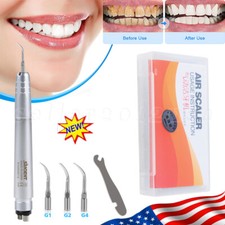【USA】Dental Ultrasonic Air Perio Scaler Handpiece Hygienist 4-Holes 3 Tips st