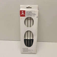 Roscho Set Of 6 Stainless Steel Fondue Forks, Stay Cool Handles