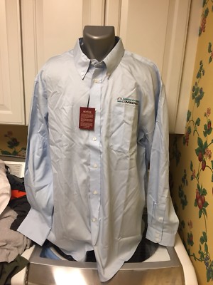 Mazda Extended Confidence Men s LS Button Down Shirt Blue Cotton XXL NWT