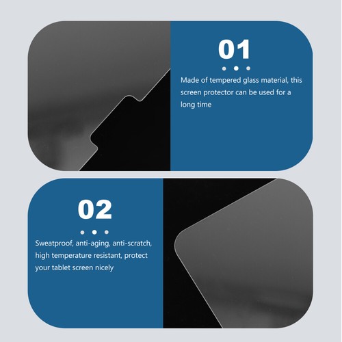 2 Pcs Tempered Film Protective Replacement Tablet Screen Cover Protector - Afbeelding 5 van 12