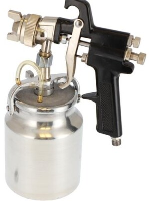 #ad AIR SPRAY GUN Production Paint Sprayer 1 Quart Siphon Non Drip Cup High Pressure $27.00