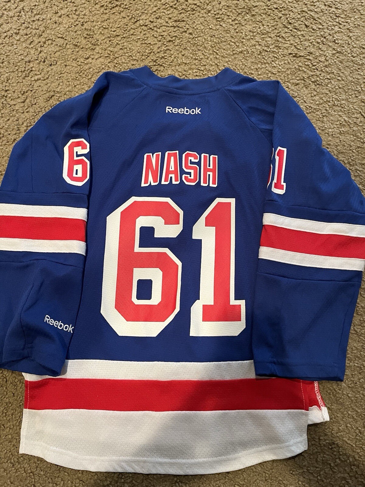 Youth Reebok NHL Rick Nash #61 New York Rangers Hockey Jersey Size S/M