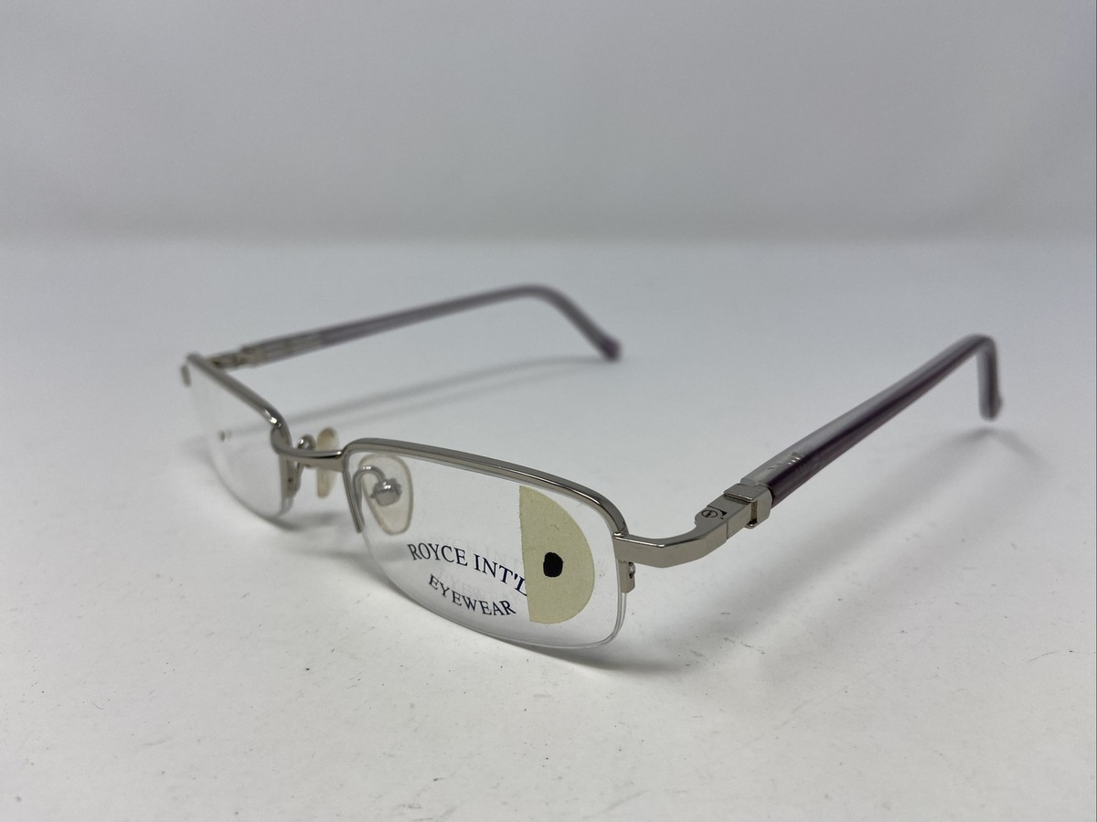 小物 ROYCE ROYCE INTL Eyeglasses Frames N-49 1 47-18-135 Purple/Silver Half
