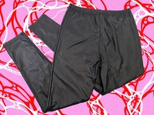 Women's L Plush Fleece Lined Liquid Legging Black Faux Leather Pleather Pants