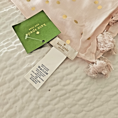 kate spade- Confetti Dot -Oblong Shawl Scarf- Dew Pink/ Gold- NWT- $98 - Picture 3 of 7