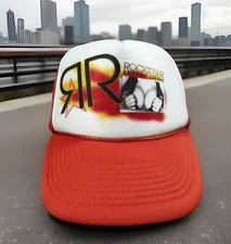 ROCKSTAR Trucker Hat Adult OS Red Foam Mesh Energy Drink Snapback Ball Cap *RARE