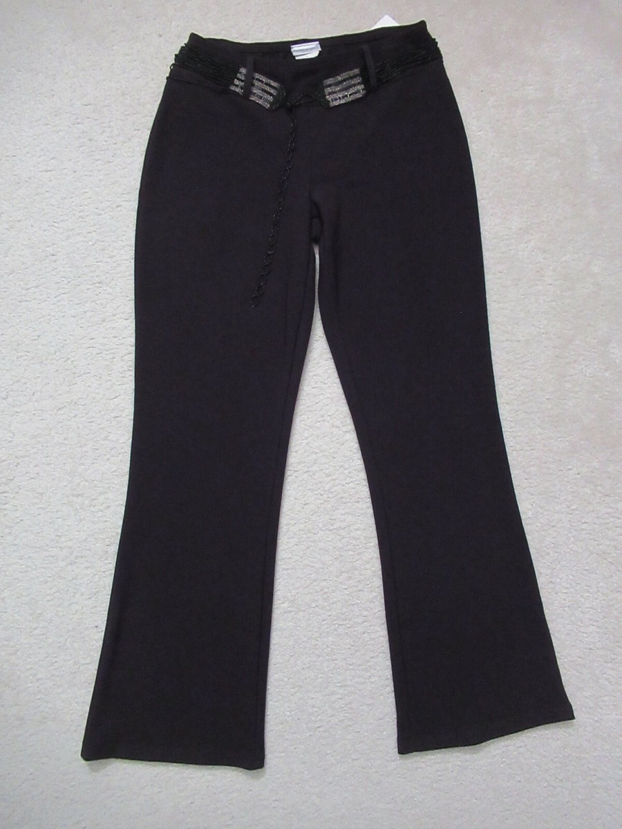 NWT Fashion Bug Y2K Black Ribbed Stretch Bootcut Flare Boho