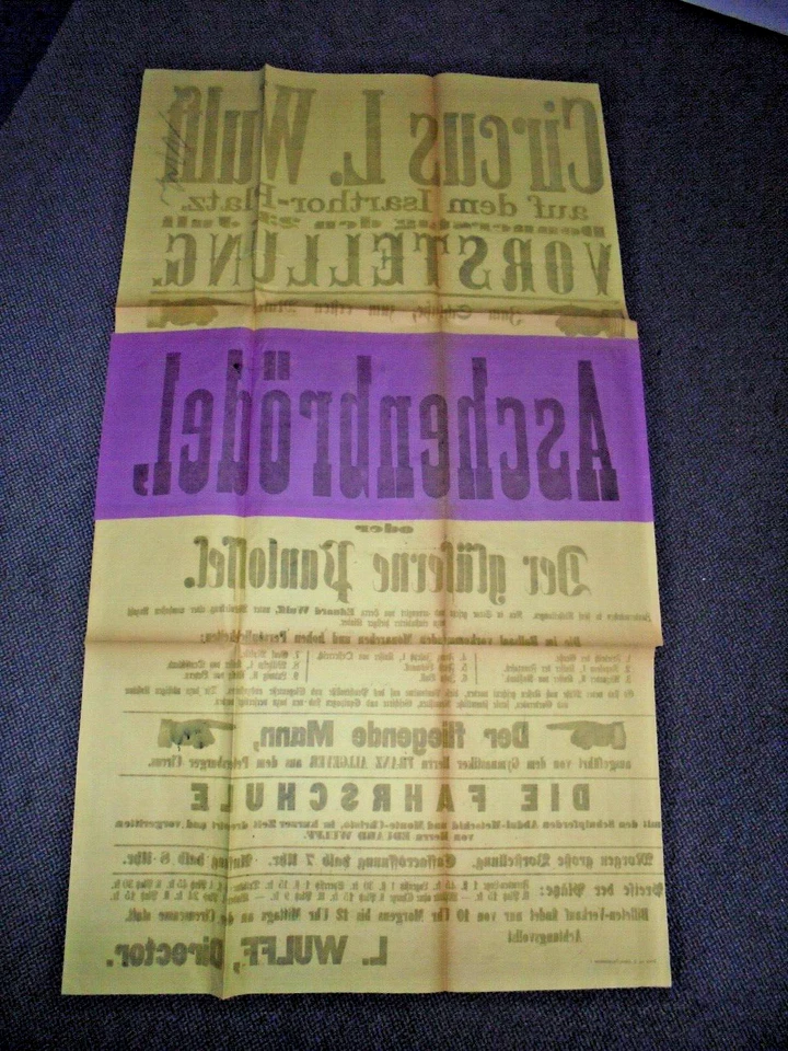 1874 MÜNCHEN plakat 105x61 CIRCUS LORENZ WULFF cinderella cirque poster affiche - Bild 2 von 2