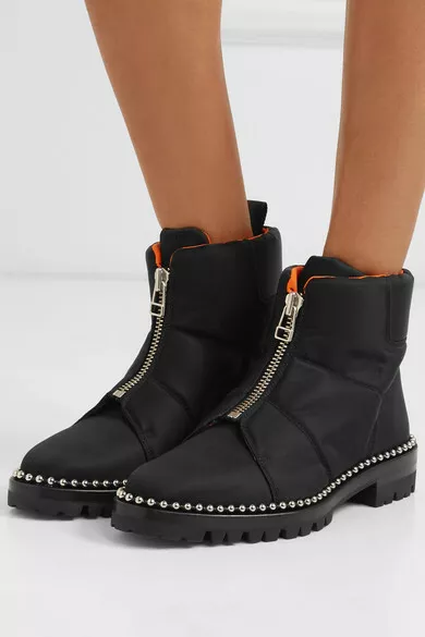Alexander Wang Cooper Zip Front Studded Ankle Booties Boots Size