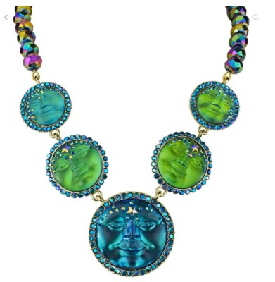 Kirks Folly Venus Mystic Seaview Water Moon 5 Stone Necklace GT/Green Sphinx #42