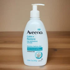 Aveeno Calm + Restore Oat Repairing Lotion Restorative Skin Therapy 12 oz