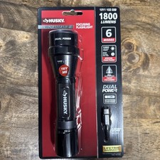 Husky 1800 Lumens Dual Power LED Rechargeable Tactical Focusing Flashlight
