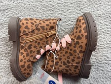 Cat  Jack Shoes Toddler Girl Size 7 Brown Amaya Lace Up Zipper Combat Boots