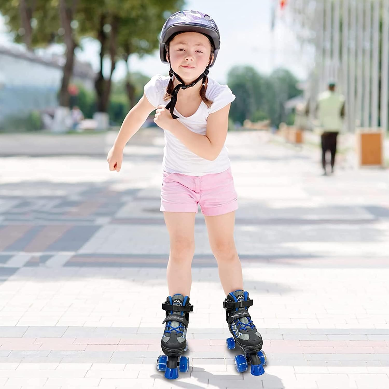 Mammygol Roller Skates for Kids Boys Girls, Adjustable Quad Skates with ...