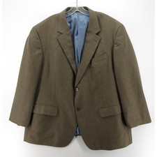 Oak Hill Sport Coat Men XXL Brown Blazer Micro Check Windowpane Polka Dots Lined