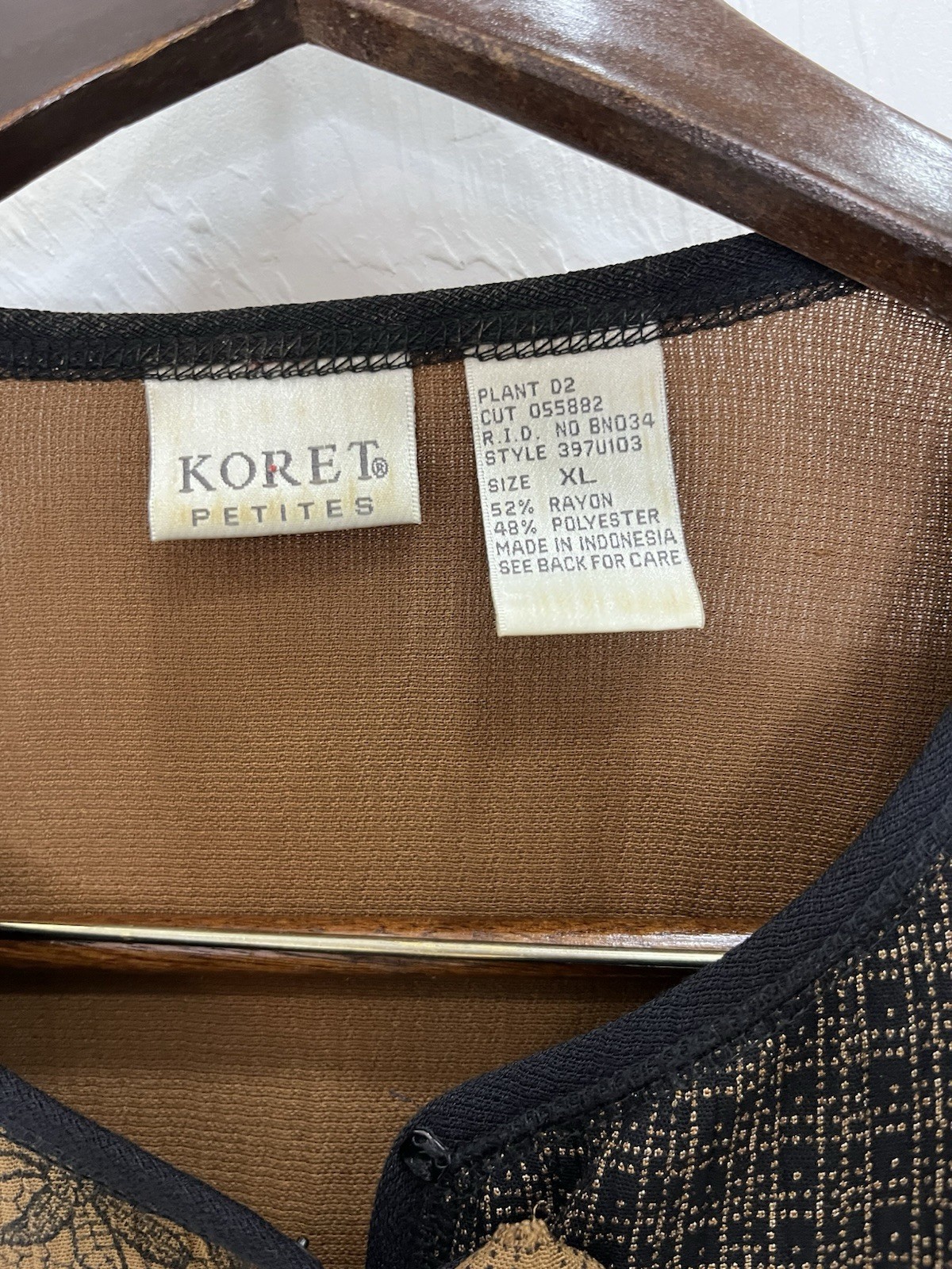 Koret Petites XL Patchwork Jacket Brown Black Flo… - image 4