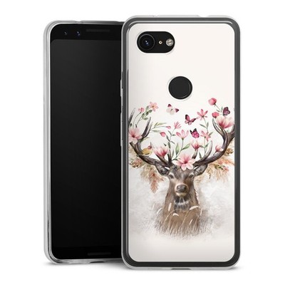 Slim Hülle für Google Pixel 3a Blumen Hirsch Tiere