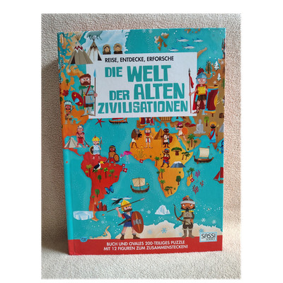 Sassi Science Puzzle / Buch 200 Teile Alte Zivilisationen mit 12 Figuren