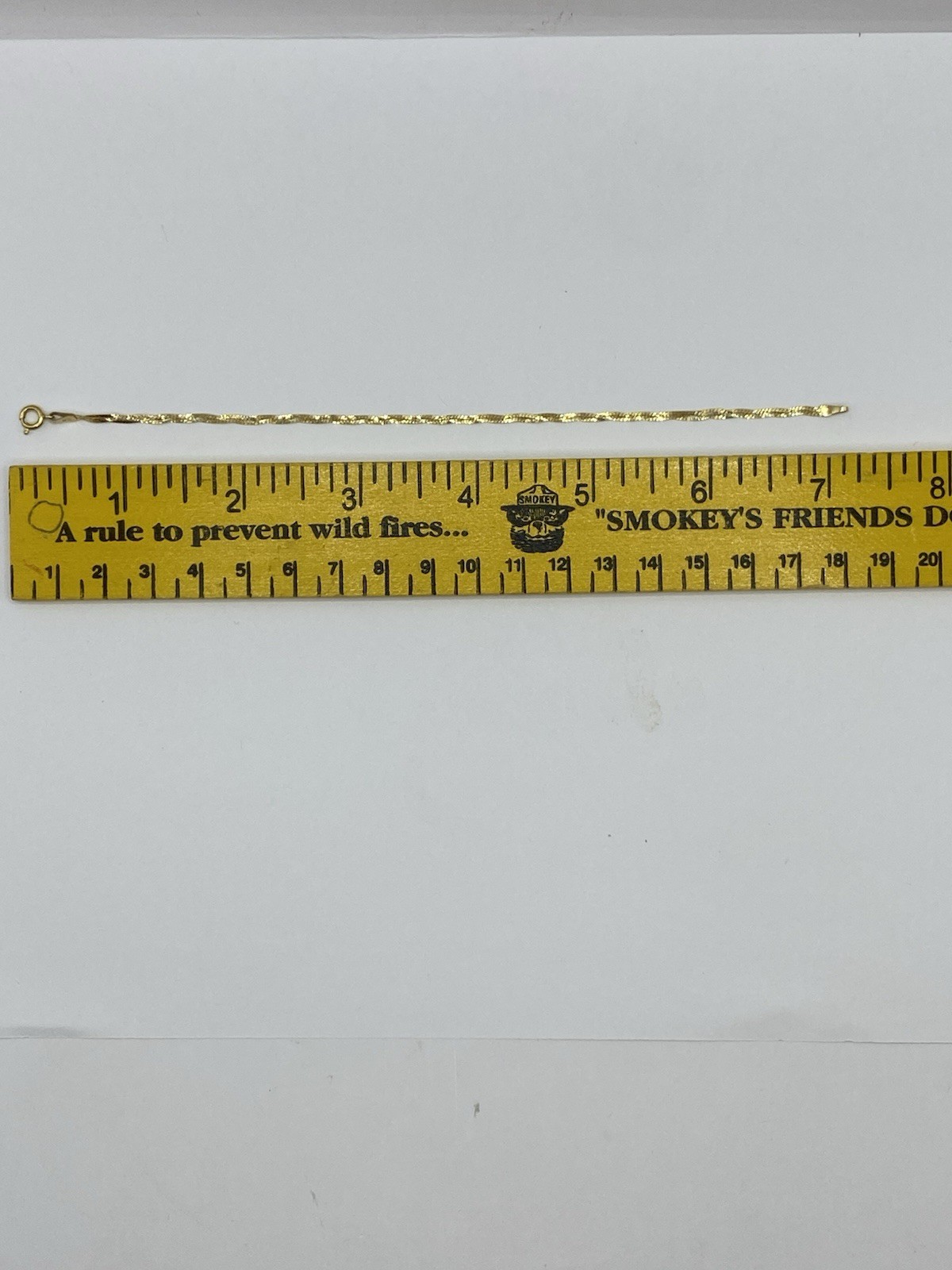 14k Solid Yellow Gold Thin Flat Braided Herringbo… - image 7