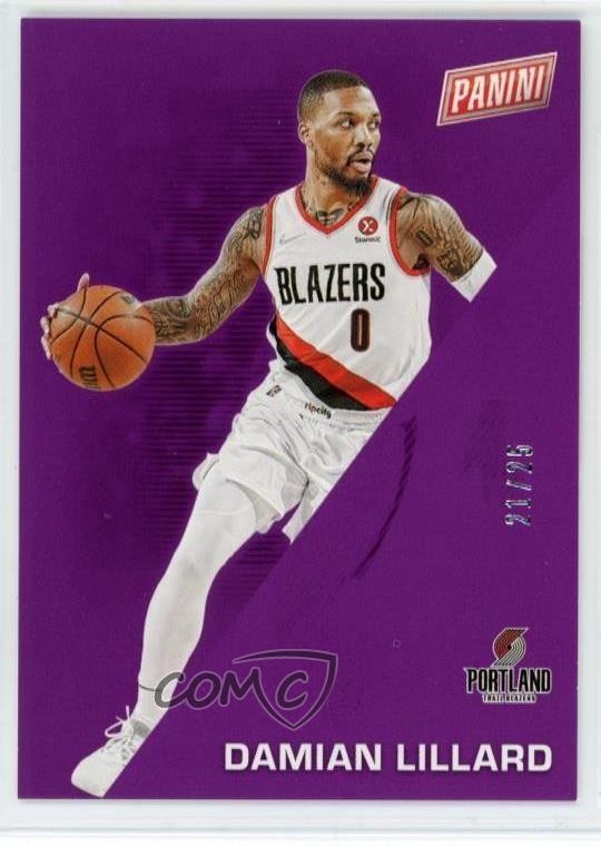 2022 Panini Father's Day Purple /25 Damian Lillard #14 a4e