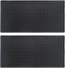 Rubber Service Bar Mat, Anti-slip12 x 6" (12" x -2Pcs), Black