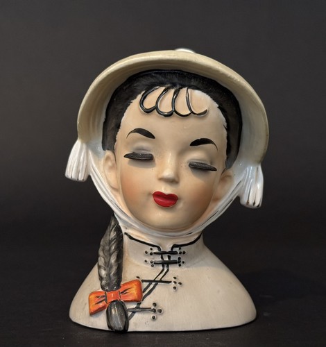 Vintage 1962 Inarco Lady Head Vase Rarität selten E-780 4,5" - Bild 1 von 20