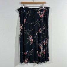 Sag Harbor VTG Fairy Grunge Floral Button Front Midi Skirt Womens 1X Whimigoth