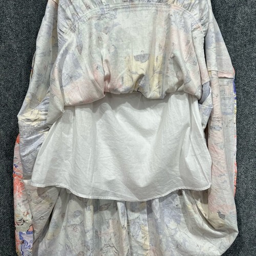 INC linen skirt XXL pastel floral butterfly tiered lined pull on cottagecore - Picture 9 of 12