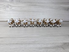 Set of Painted Wooden Cow Figurines Folk Art Rustic SU29