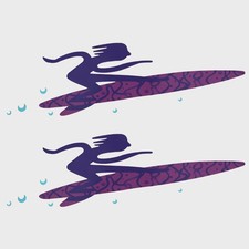 Bayliner Boat Graphic Decals | Jazz 10 1/2 x 4 Inch Aqua Purple (Pair)
