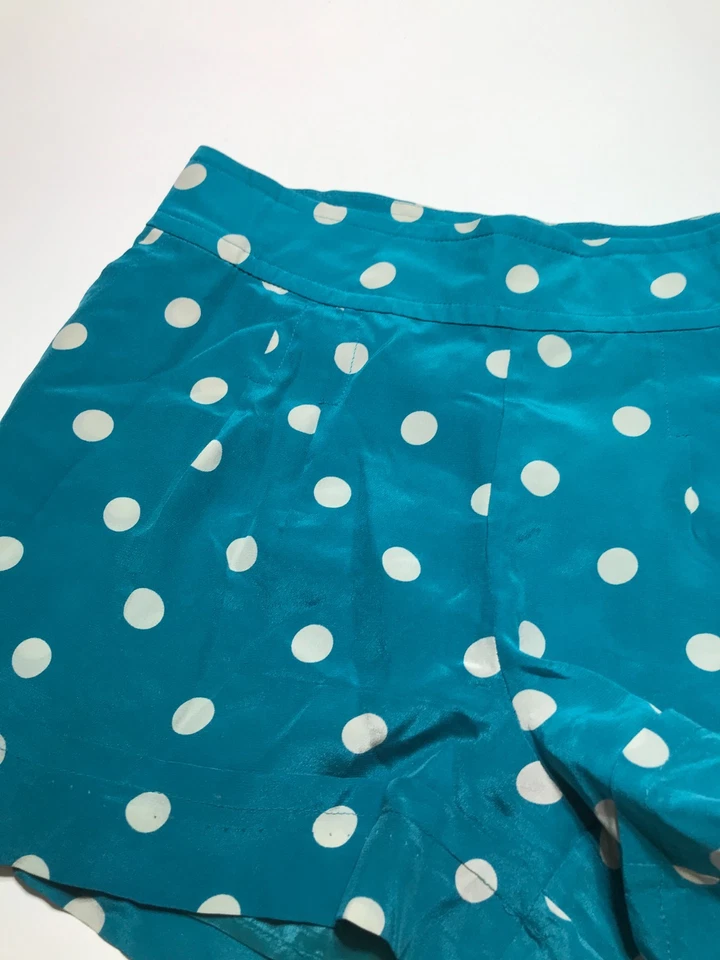 Shorts Plenty by Tracy Reese Feminino 6 Bolinhas Azul 100% Seda Forrado Leve - Imagem 3 de 4