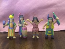 Vintage Soma Indian Lot Of 4 Mini 2" Figures