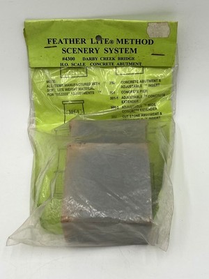 Feather Lite HO Scale Concrete Bridge Abutment Darby Creek #4300 Scenery System