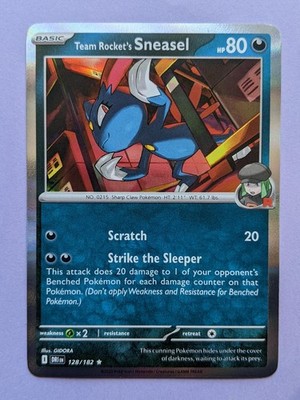 TEAM ROCKET'S SNEASEL 128/182 LP DESTINED RIVALS Rare Pokemon Holo