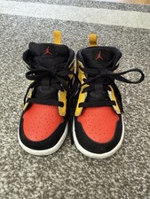 Air Jordan 1 Mid TD Toddler Shoes Black Red Yellow Size 7C