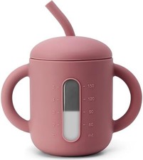 Silicone Baby Sippy Cup with Straw 6oz Toddler Training Cup BPA Free
